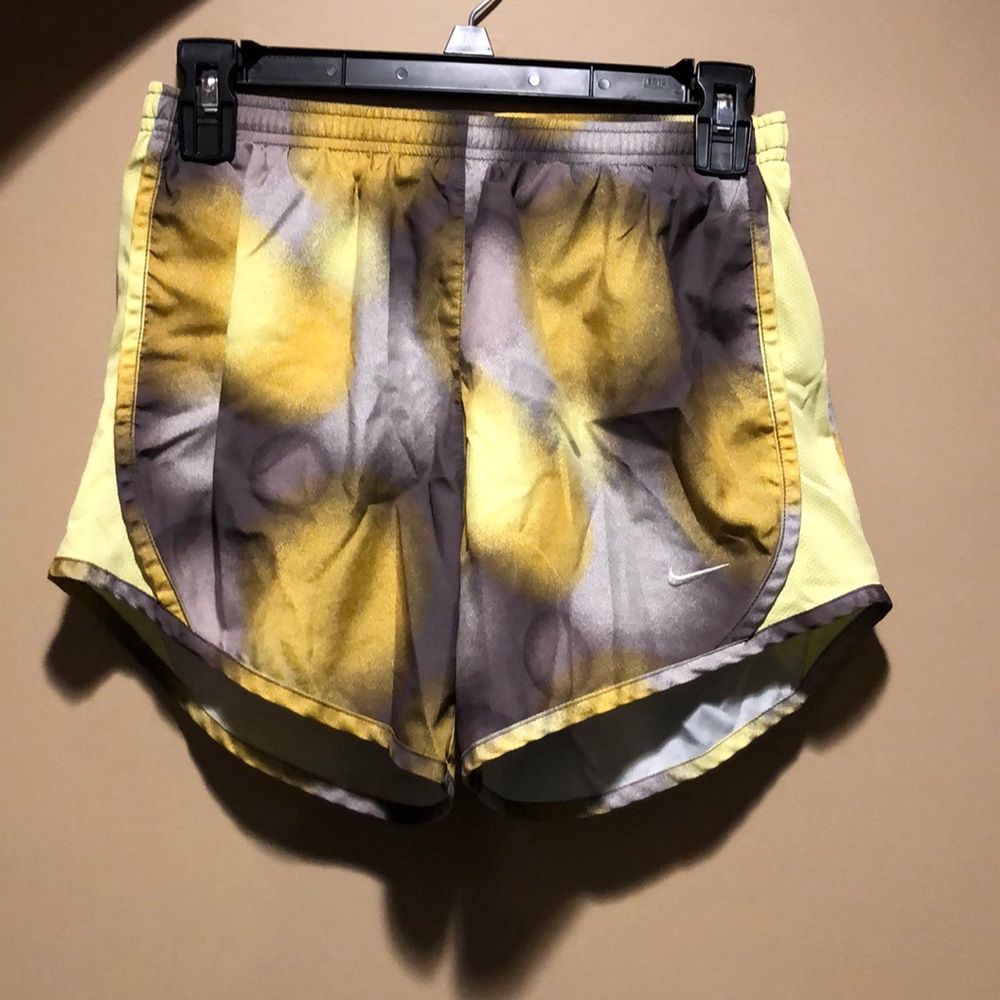 Yellow and Grey Nike Dri-Fit Shorts